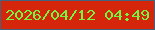 文字の大きさ：3、枠の色：43627e、背景の色：d5260b、文字の色：74f641 無料ブログパーツのブログ時計