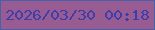 文字の大きさ：3、枠の色：4362a9、背景の色：985c92、文字の色：3e3dac 無料ブログパーツのブログ時計