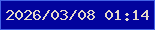 文字の大きさ：2、枠の色：4362e6、背景の色：02039d、文字の色：e5d9c9 無料ブログパーツのブログ時計