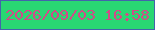 文字の大きさ：2、枠の色：4364ab、背景の色：29d773、文字の色：d24a88 無料ブログパーツのブログ時計