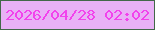文字の大きさ：2、枠の色：436849、背景の色：e9b1f6、文字の色：f243ec 無料ブログパーツのブログ時計
