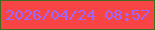 文字の大きさ：1、枠の色：436c1c、背景の色：f84444、文字の色：9d67ff 無料ブログパーツのブログ時計