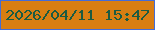 文字の大きさ：4、枠の色：436cd7、背景の色：d87e12、文字の色：1a5b42 無料ブログパーツのブログ時計