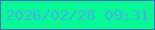 文字の大きさ：1、枠の色：436ec1、背景の色：03fb95、文字の色：4cade8 無料ブログパーツのブログ時計