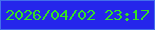 文字の大きさ：3、枠の色：436fec、背景の色：2526eb、文字の色：34e124 無料ブログパーツのブログ時計