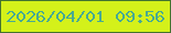文字の大きさ：5、枠の色：43732f、背景の色：d4f11a、文字の色：48aa92 無料ブログパーツのブログ時計