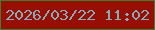 文字の大きさ：5、枠の色：437a36、背景の色：960f02、文字の色：8aa9b6 無料ブログパーツのブログ時計