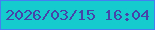 文字の大きさ：3、枠の色：437ff0、背景の色：16cbce、文字の色：4643a9 無料ブログパーツのブログ時計