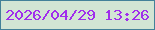 文字の大きさ：2、枠の色：438199、背景の色：d2e5d4、文字の色：a02eec 無料ブログパーツのブログ時計