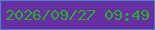 文字の大きさ：1、枠の色：4389c8、背景の色：672fa3、文字の色：26b222 無料ブログパーツのブログ時計