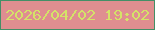 文字の大きさ：4、枠の色：438f67、背景の色：df8e90、文字の色：d4e268 無料ブログパーツのブログ時計