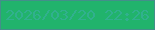 文字の大きさ：2、枠の色：438f8a、背景の色：21b36c、文字の色：31b08e 無料ブログパーツのブログ時計