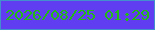 文字の大きさ：2、枠の色：438fcd、背景の色：613df2、文字の色：23b917 無料ブログパーツのブログ時計