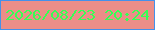 文字の大きさ：2、枠の色：4391ea、背景の色：eb8e88、文字の色：37ff54 無料ブログパーツのブログ時計