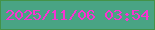 文字の大きさ：2、枠の色：439348、背景の色：49a484、文字の色：f933d1 無料ブログパーツのブログ時計