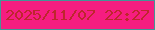 文字の大きさ：5、枠の色：439496、背景の色：f61d80、文字の色：be262d 無料ブログパーツのブログ時計