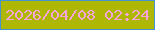 文字の大きさ：4、枠の色：4394d0、背景の色：aeb703、文字の色：f6a5d8 無料ブログパーツのブログ時計