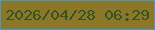 文字の大きさ：4、枠の色：4399d0、背景の色：8c7627、文字の色：325420 無料ブログパーツのブログ時計