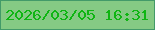 文字の大きさ：2、枠の色：439a69、背景の色：85ca84、文字の色：0fb513 無料ブログパーツのブログ時計
