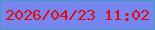 文字の大きさ：4、枠の色：439bc3、背景の色：7785ee、文字の色：e2090f 無料ブログパーツのブログ時計