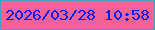 文字の大きさ：4、枠の色：439dcb、背景の色：f4629c、文字の色：061eea 無料ブログパーツのブログ時計