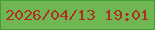 文字の大きさ：4、枠の色：439e35、背景の色：70b652、文字の色：ae3023 無料ブログパーツのブログ時計