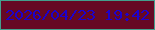 文字の大きさ：3、枠の色：43a08d、背景の色：660924、文字の色：1d01cc 無料ブログパーツのブログ時計