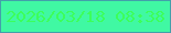 文字の大きさ：5、枠の色：43a0aa、背景の色：40f8a3、文字の色：3cfe5b 無料ブログパーツのブログ時計