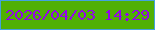 文字の大きさ：1、枠の色：43a2df、背景の色：50b005、文字の色：9404ec 無料ブログパーツのブログ時計