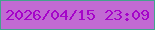 文字の大きさ：5、枠の色：43a38d、背景の色：c16ad3、文字の色：a504c9 無料ブログパーツのブログ時計