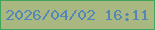 文字の大きさ：1、枠の色：43a45c、背景の色：a9b780、文字の色：5486b6 無料ブログパーツのブログ時計