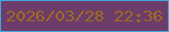 文字の大きさ：1、枠の色：43a5dd、背景の色：6c3c6a、文字の色：9e6b22 無料ブログパーツのブログ時計