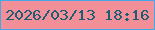 文字の大きさ：4、枠の色：43a8e8、背景の色：f28f99、文字の色：1e5e75 無料ブログパーツのブログ時計