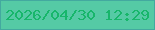 文字の大きさ：3、枠の色：43a99f、背景の色：55caa5、文字の色：17b66b 無料ブログパーツのブログ時計
