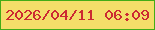文字の大きさ：4、枠の色：43ac16、背景の色：f4de69、文字の色：cc2a32 無料ブログパーツのブログ時計