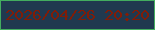 文字の大きさ：5、枠の色：43ad5f、背景の色：20394f、文字の色：811c07 無料ブログパーツのブログ時計