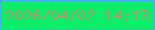 文字の大きさ：5、枠の色：43aff7、背景の色：0bef68、文字の色：a59d72 無料ブログパーツのブログ時計