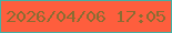 文字の大きさ：3、枠の色：43b1a5、背景の色：fe5e3d、文字の色：8b6c32 無料ブログパーツのブログ時計