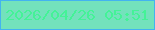 文字の大きさ：5、枠の色：43b3f0、背景の色：73e2bc、文字の色：44f297 無料ブログパーツのブログ時計
