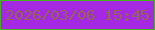 文字の大きさ：3、枠の色：43b41a、背景の色：a529e3、文字の色：936555 無料ブログパーツのブログ時計