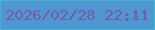 文字の大きさ：1、枠の色：43b6cf、背景の色：5096d2、文字の色：735aa1 無料ブログパーツのブログ時計