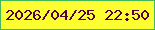 文字の大きさ：2、枠の色：43b859、背景の色：fcfe32、文字の色：560239 無料ブログパーツのブログ時計