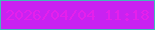 文字の大きさ：5、枠の色：43b8ba、背景の色：c922f1、文字の色：e520ec 無料ブログパーツのブログ時計