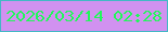 文字の大きさ：1、枠の色：43b8c5、背景の色：d191f0、文字の色：21f85a 無料ブログパーツのブログ時計