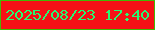 文字の大きさ：5、枠の色：43b904、背景の色：f61116、文字の色：27f971 無料ブログパーツのブログ時計