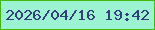 文字の大きさ：2、枠の色：43b90e、背景の色：9bf3d1、文字の色：343e7d 無料ブログパーツのブログ時計