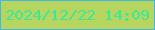 文字の大きさ：4、枠の色：43b9e1、背景の色：b6d660、文字の色：3ce79a 無料ブログパーツのブログ時計