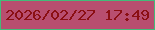 文字の大きさ：4、枠の色：43bb79、背景の色：b84e6f、文字の色：8b0f13 無料ブログパーツのブログ時計
