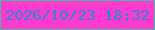 文字の大きさ：3、枠の色：43bca0、背景の色：fc3ace、文字の色：2985da 無料ブログパーツのブログ時計
