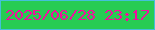 文字の大きさ：5、枠の色：43c0d9、背景の色：27cc53、文字の色：f20f9f 無料ブログパーツのブログ時計